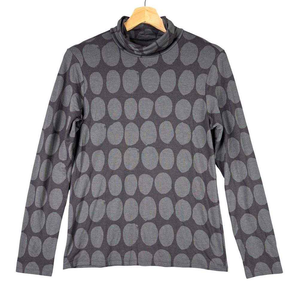 Marimekko x Uniqlo Heattech Turtleneck Kivet Polka Dot Long Sleeve Top Gray L